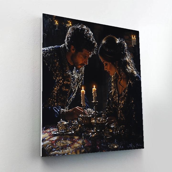 Caravaggio Inspired Dramatic Meeting Number painting