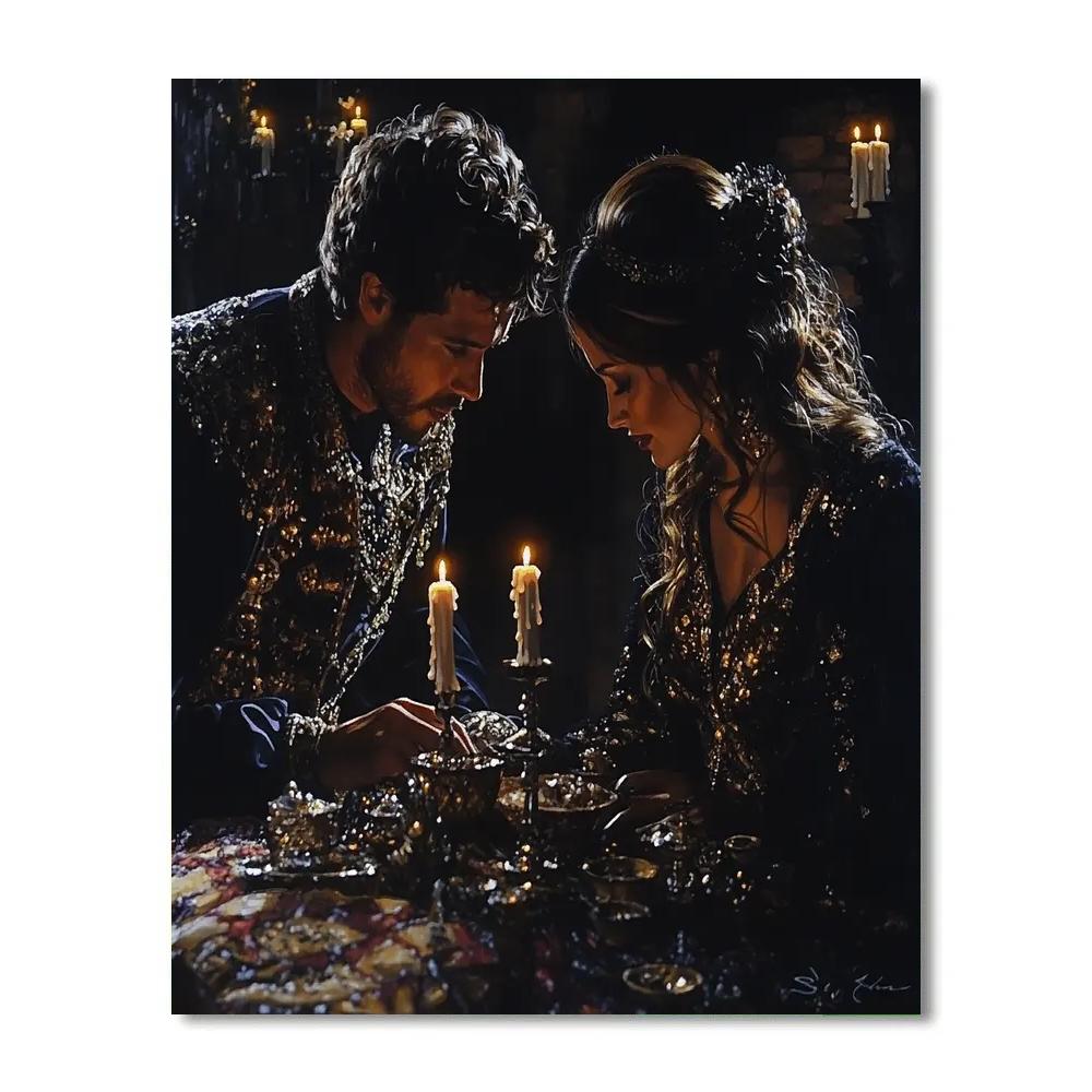 Caravaggio Inspired Dramatic Meeting Number painting