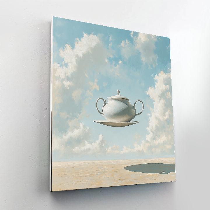 Magritte Inspired Tea Time Number painting