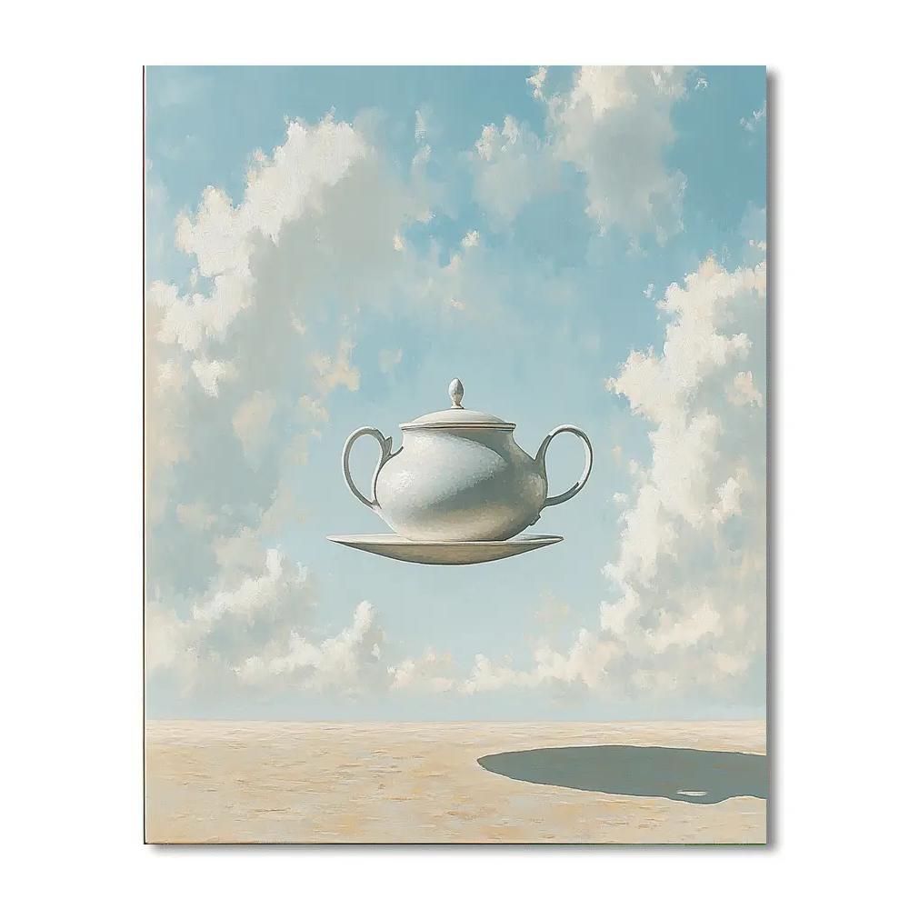 Magritte Inspired Tea Time Number painting