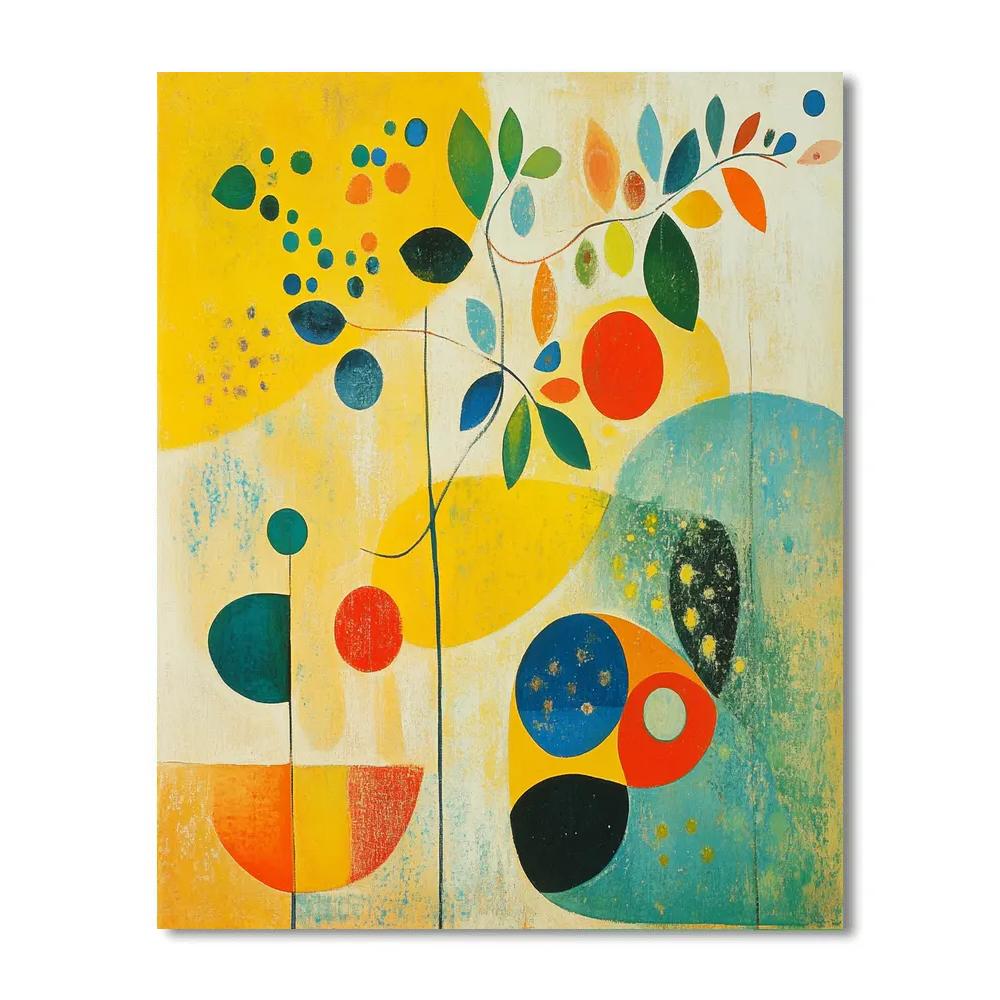 Miro Inspired Playful Garden Number painting