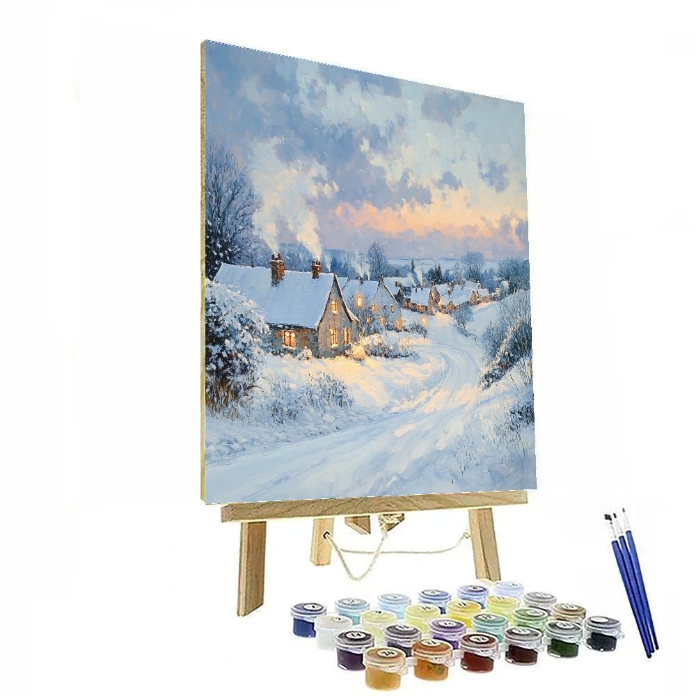 Constable Inspired Snowy Village painting number kit