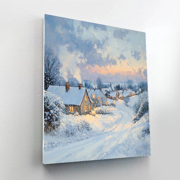 Constable Inspired Snowy Village painting number kit