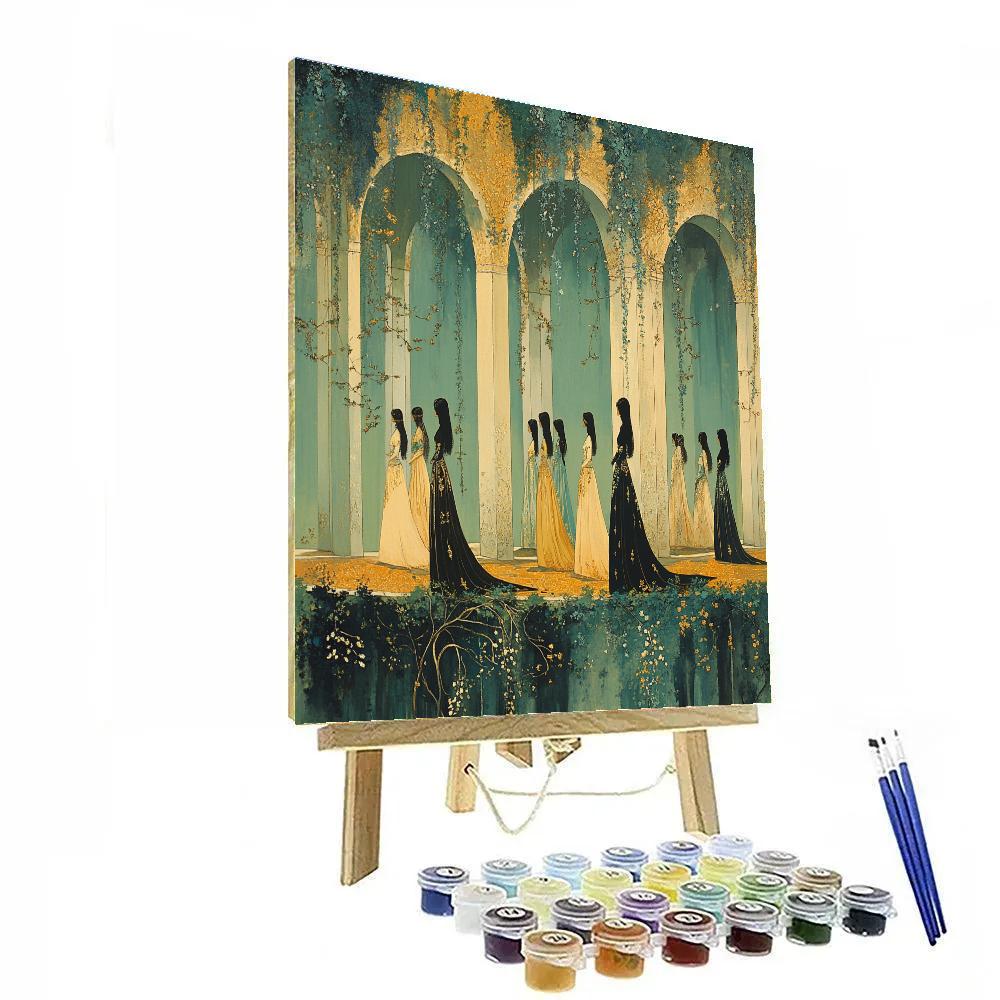 Edward Burne-Jones Inspired Fairy Court Paint by numbers art