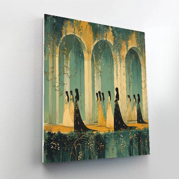 Edward Burne-Jones Inspired Fairy Court Paint by numbers art