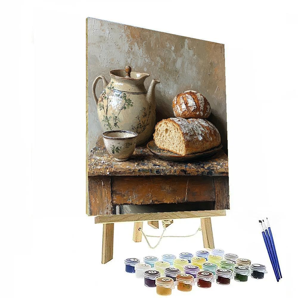 Lucian Freud Inspired Still Life With Bread Painting by numbers kit