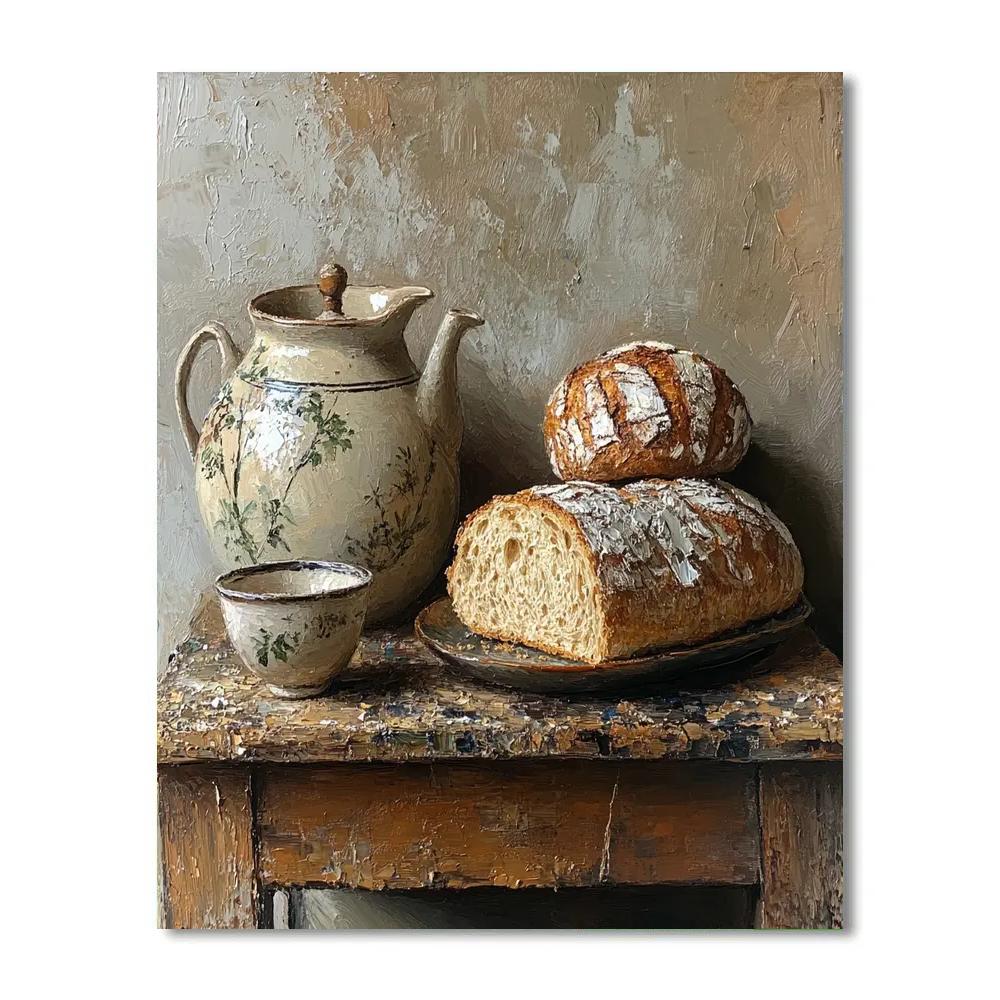 Lucian Freud Inspired Still Life With Bread Painting by numbers kit