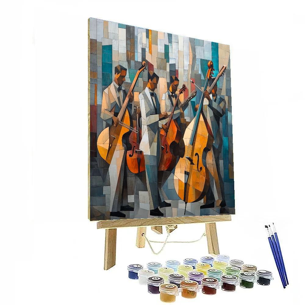 Picasso Inspired Street Musicians paint by color