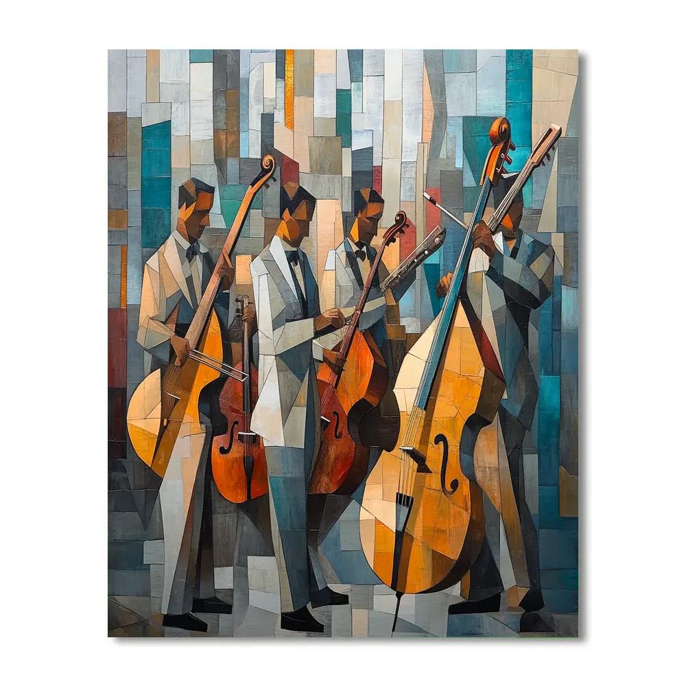 Picasso Inspired Street Musicians paint by color