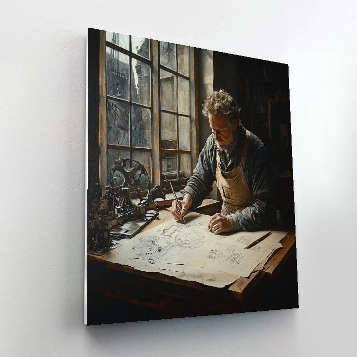 Leonardo Da Vinci Inspired Inventors Study Painting by numbers kit