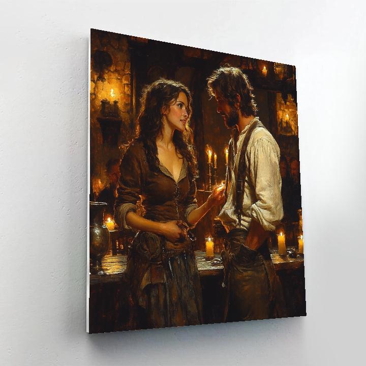 Rembrandt Inspired Old Harbor Tavern paint by numbers