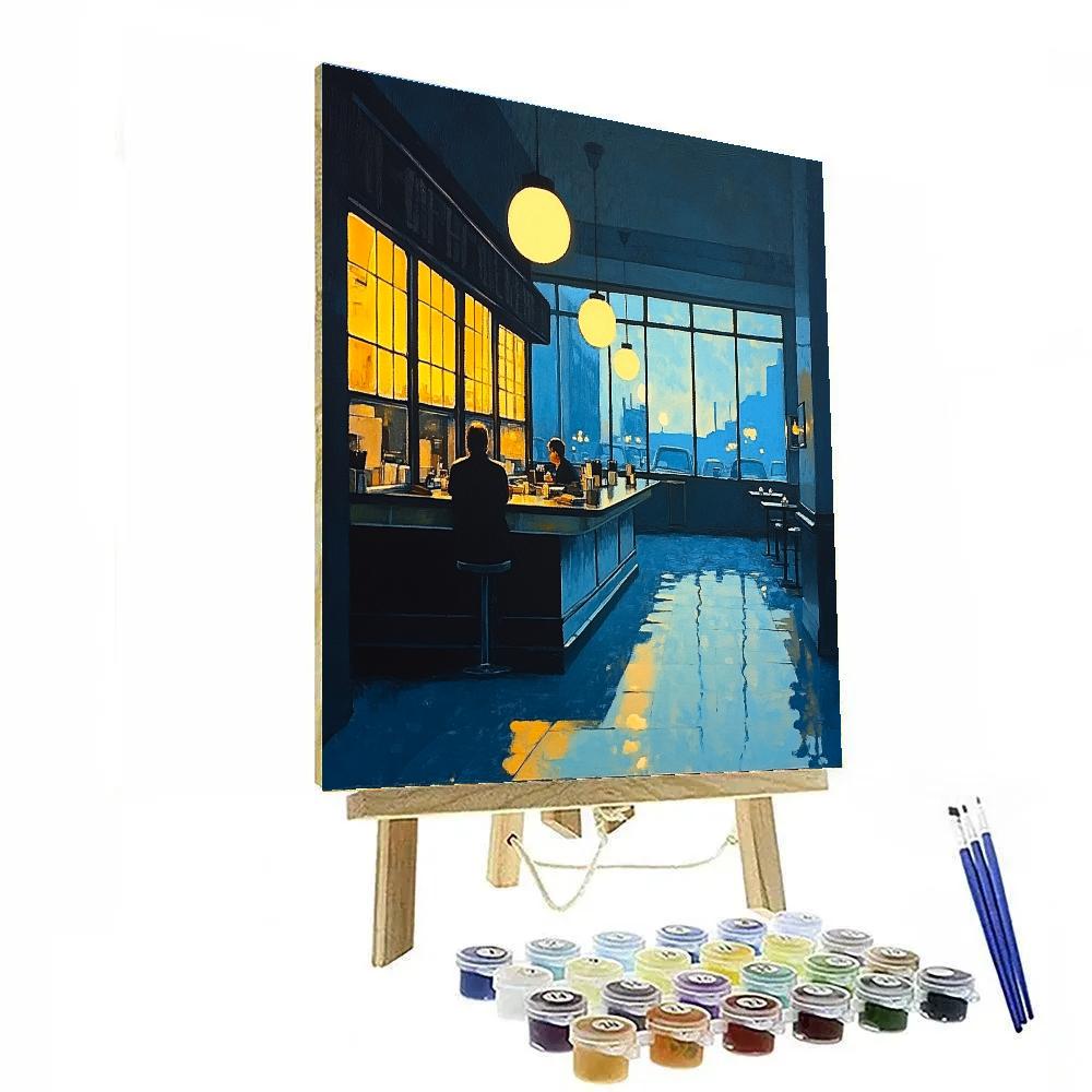 Edward Hopper Inspired Morning Diner DIY paint by numbers