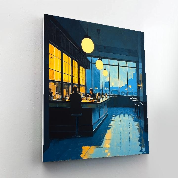 Edward Hopper Inspired Morning Diner DIY paint by numbers