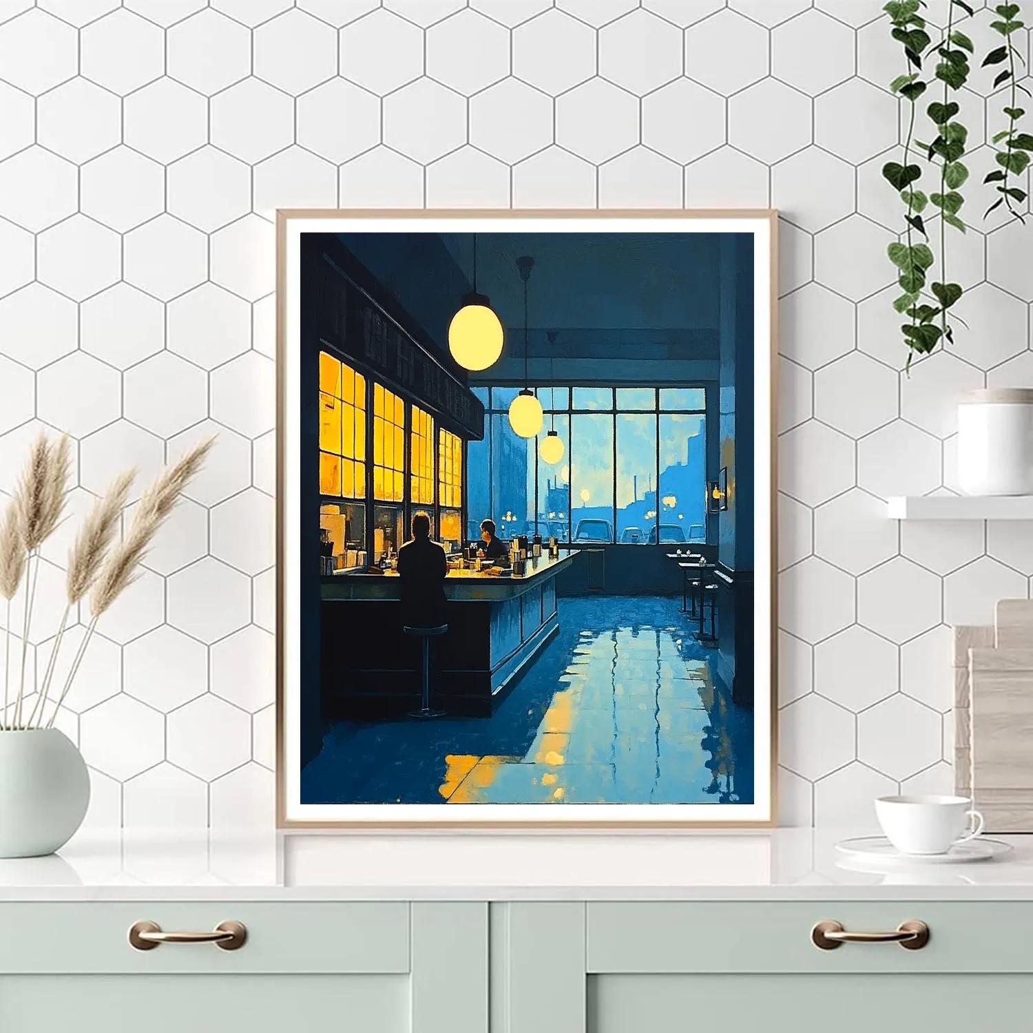 Edward Hopper Inspired Morning Diner DIY paint by numbers