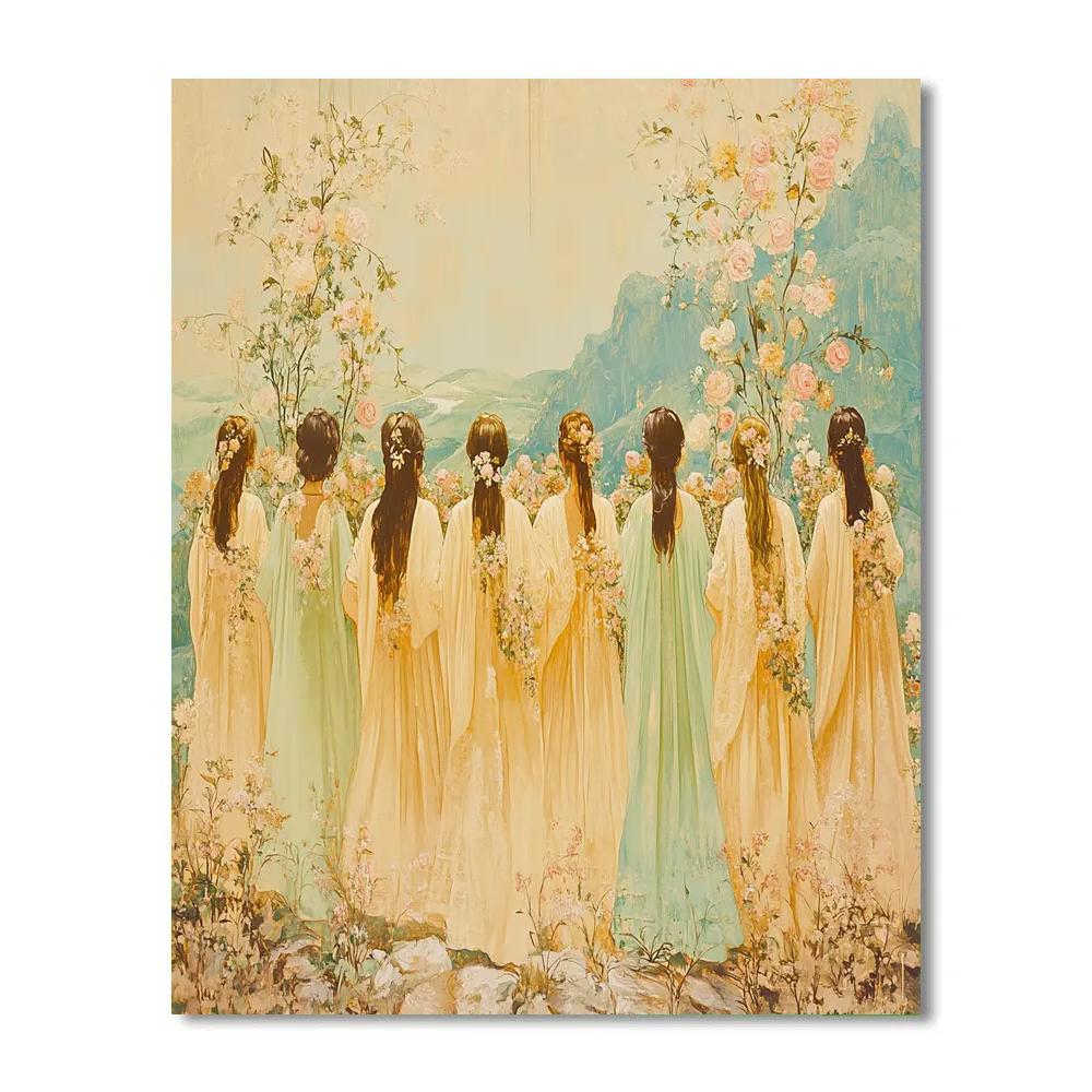 Botticelli Inspired Spring Festival paint by numbers