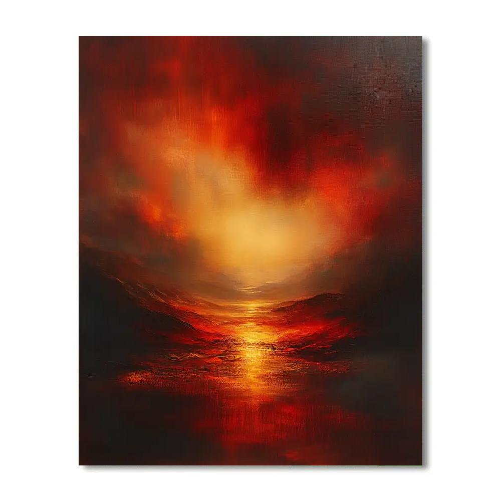 J.M.W. Turner Inspired Volcano At Dusk Paint by numbers kits