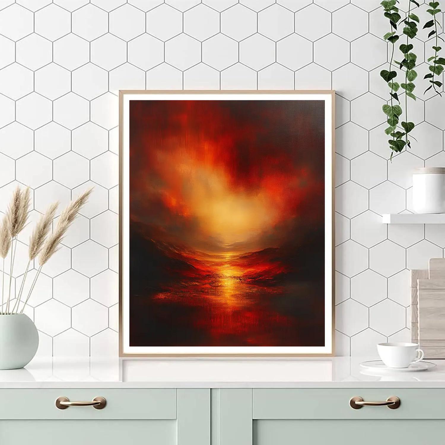J.M.W. Turner Inspired Volcano At Dusk Paint by numbers kits