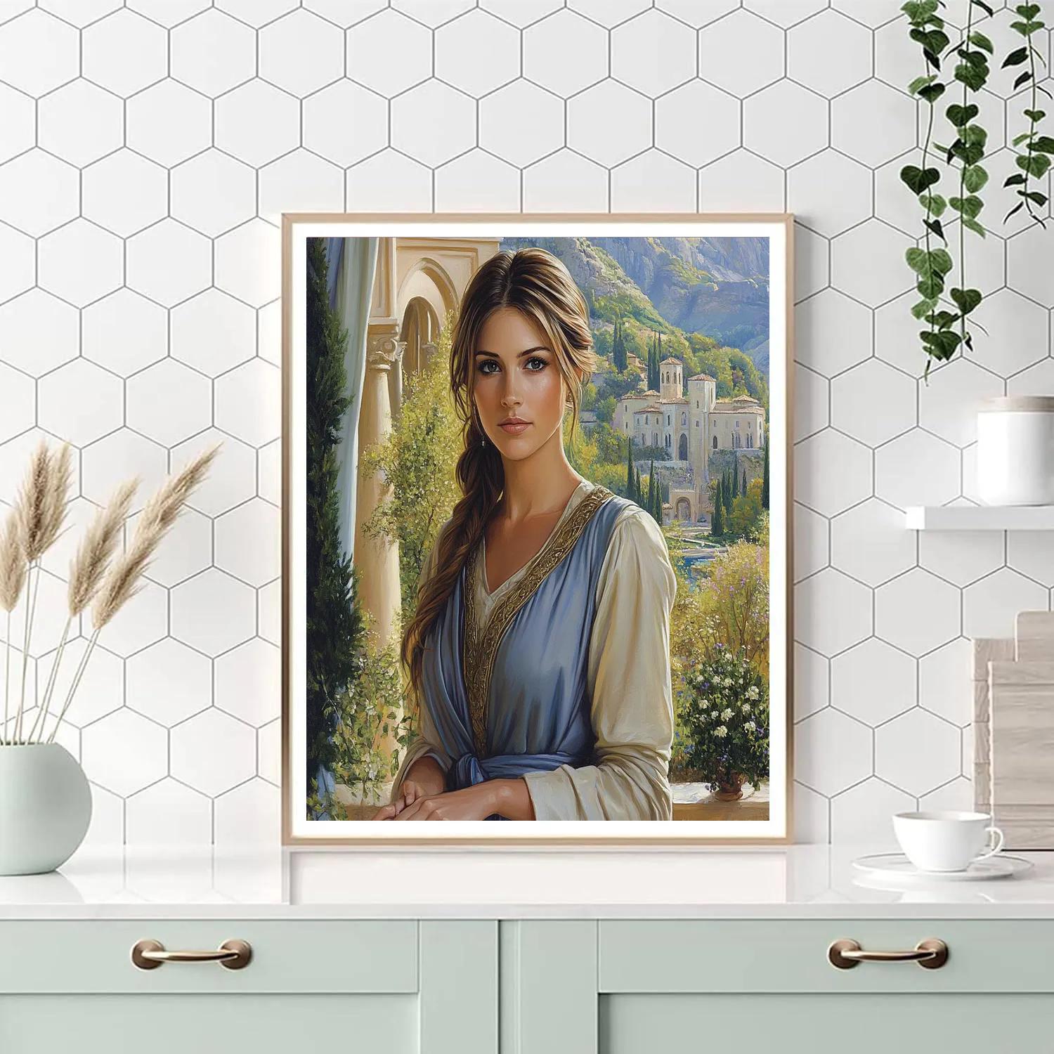 Raphael Inspired Garden Portrait paint by numbers