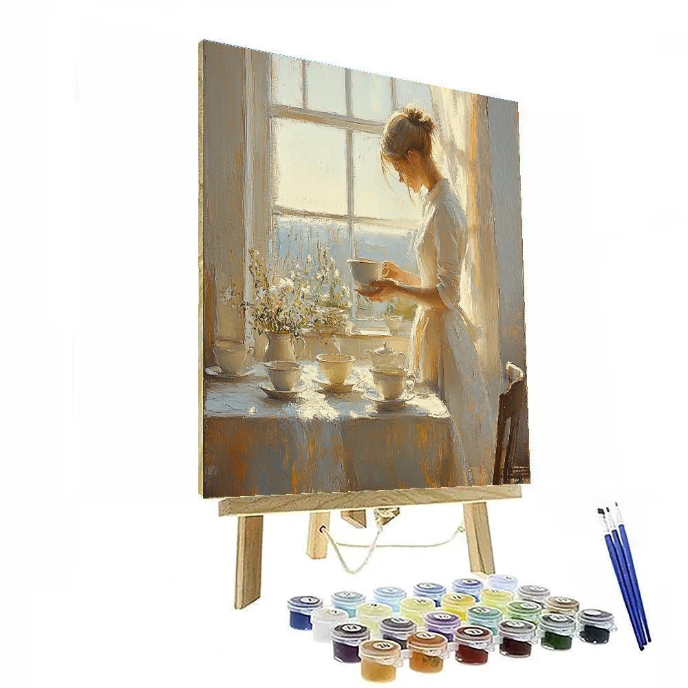 Vermeer Inspired Tea Ritual painting number kit
