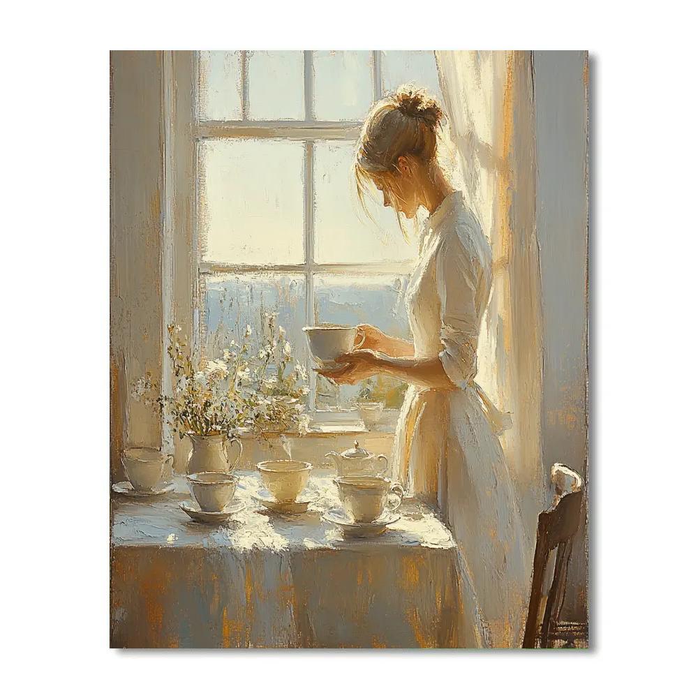 Vermeer Inspired Tea Ritual painting number kit