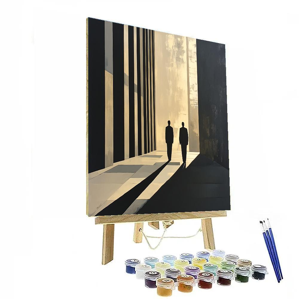 Giacometti Inspired Plaza Figures Number painting