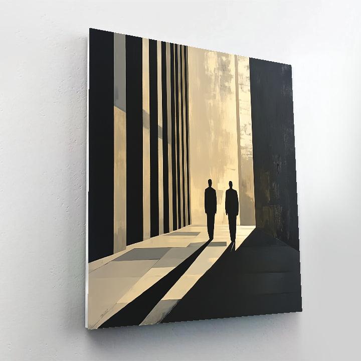 Giacometti Inspired Plaza Figures Number painting