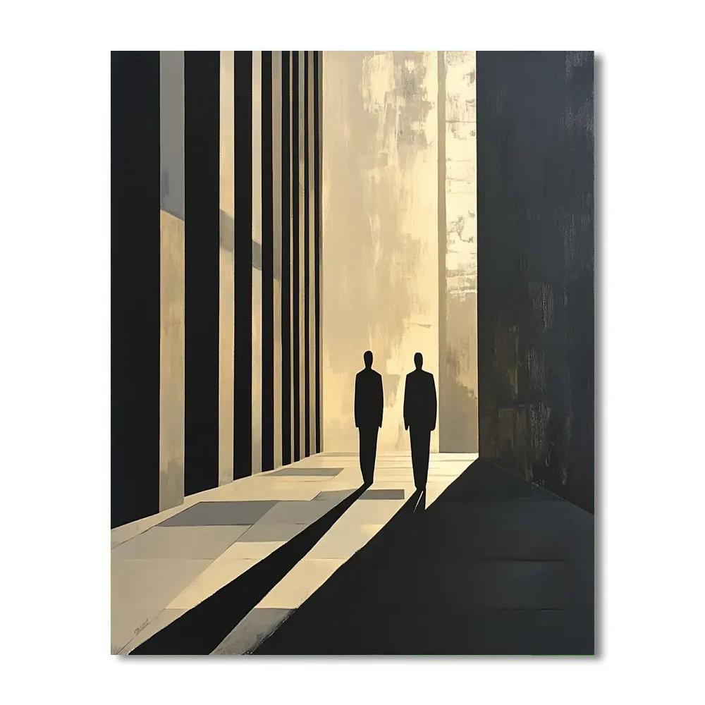 Giacometti Inspired Plaza Figures Number painting