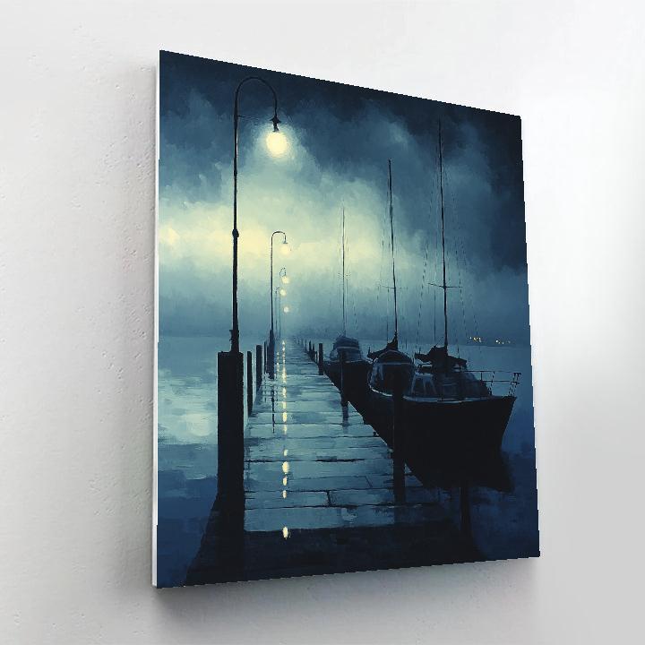 Whistler Inspired Fogbound Pier paint by color
