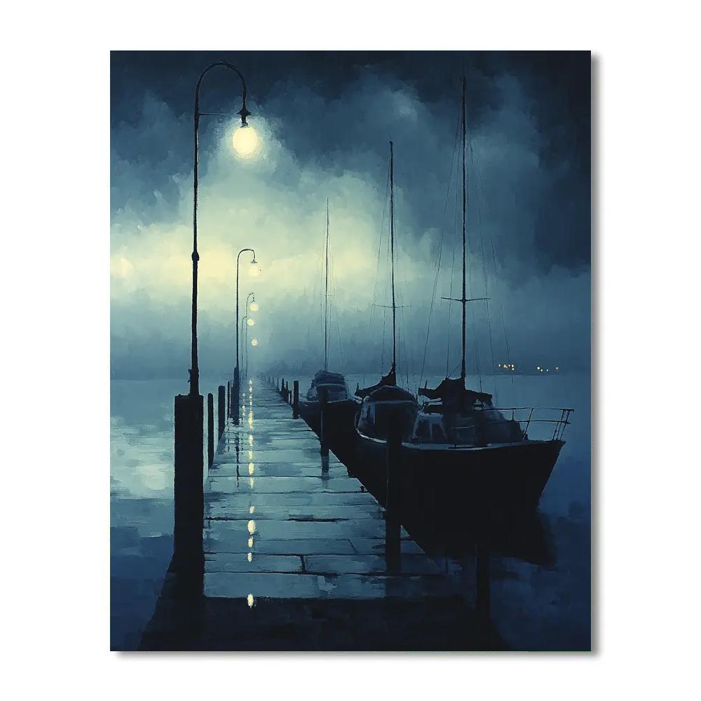 Whistler Inspired Fogbound Pier paint by color