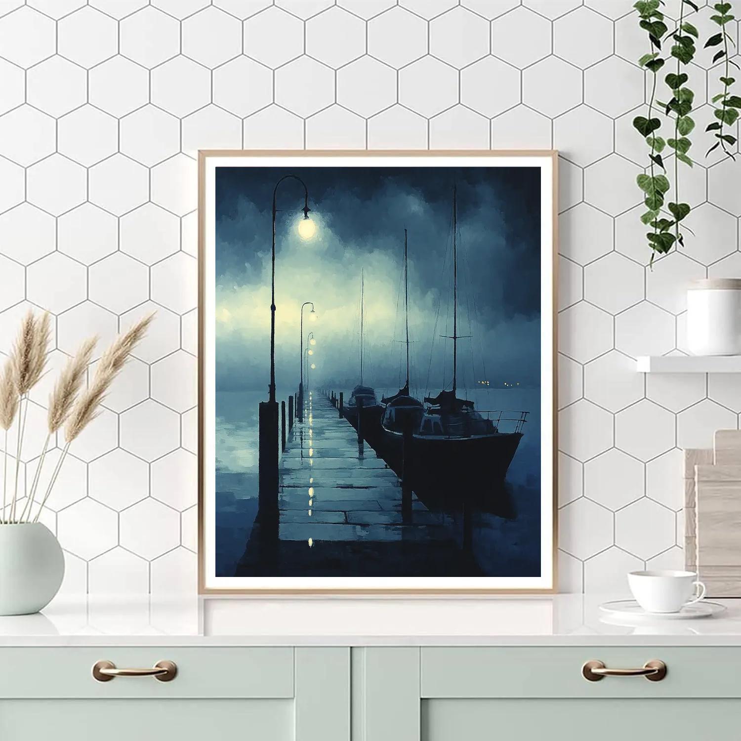 Whistler Inspired Fogbound Pier paint by color