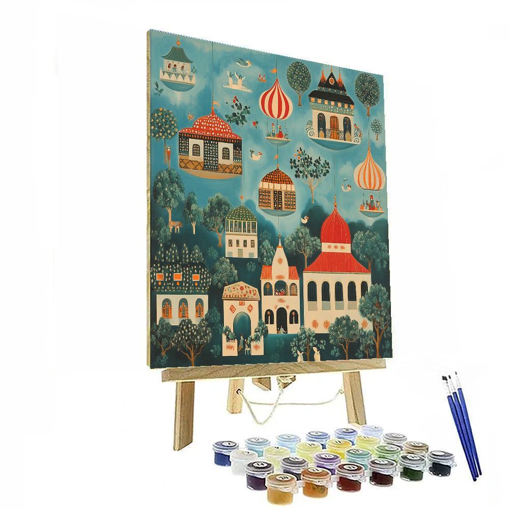 Marc Chagall Inspired Floating Market paint by number