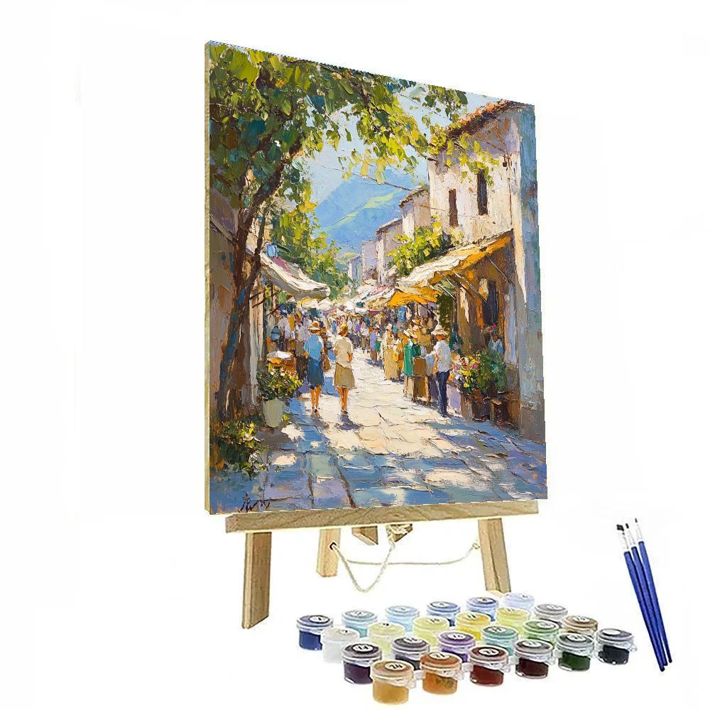 Pissarro Inspired Market Lane Number painting