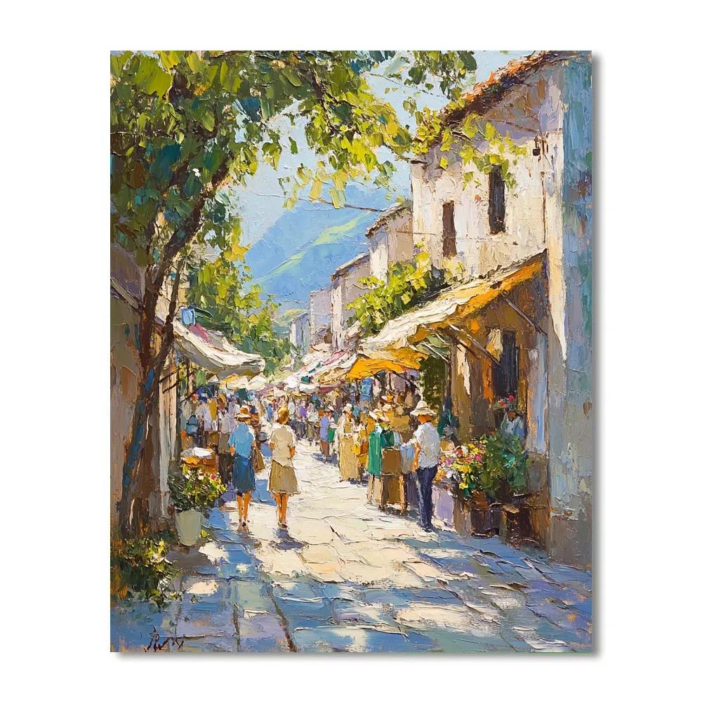 Pissarro Inspired Market Lane Number painting