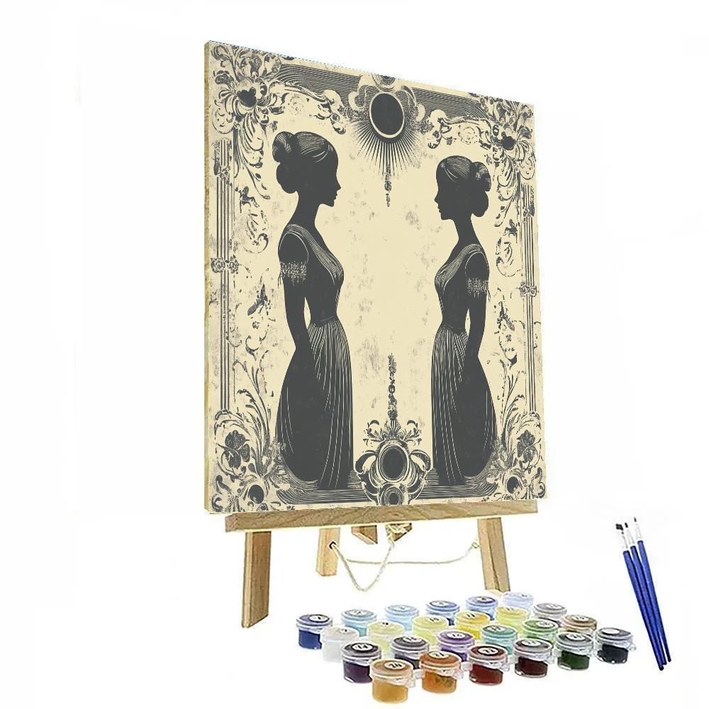 Aubrey Beardsley Inspired Masque Poster paint by color