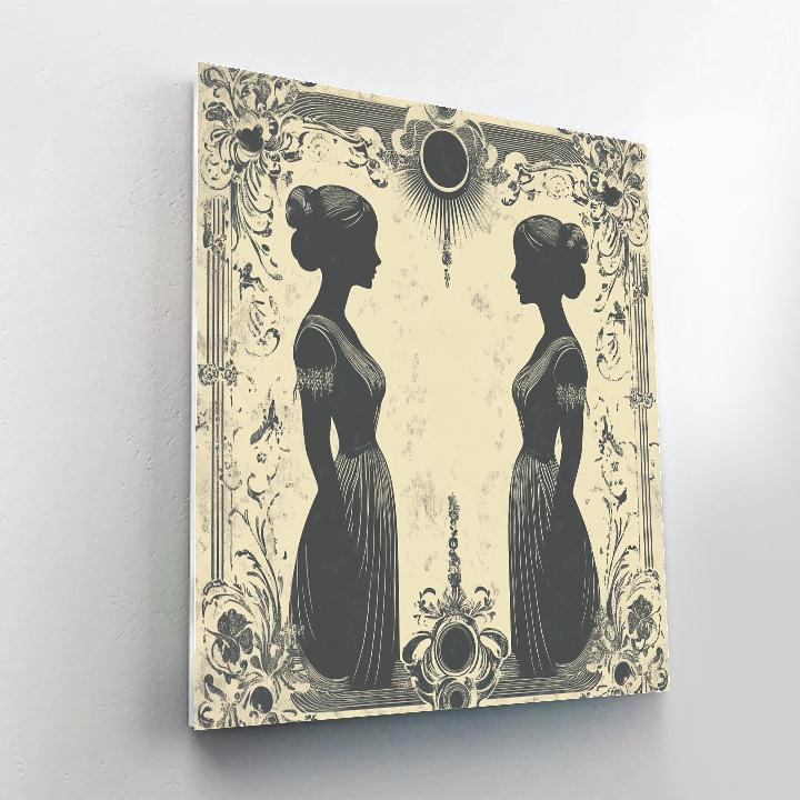 Aubrey Beardsley Inspired Masque Poster paint by color
