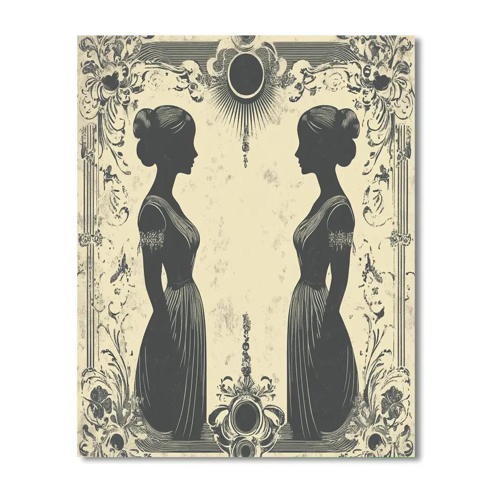 Aubrey Beardsley Inspired Masque Poster paint by color