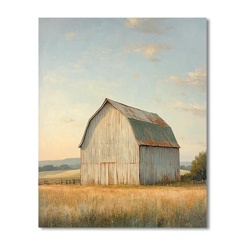 Andrew Wyeth Inspired Windblown Barn paint by number