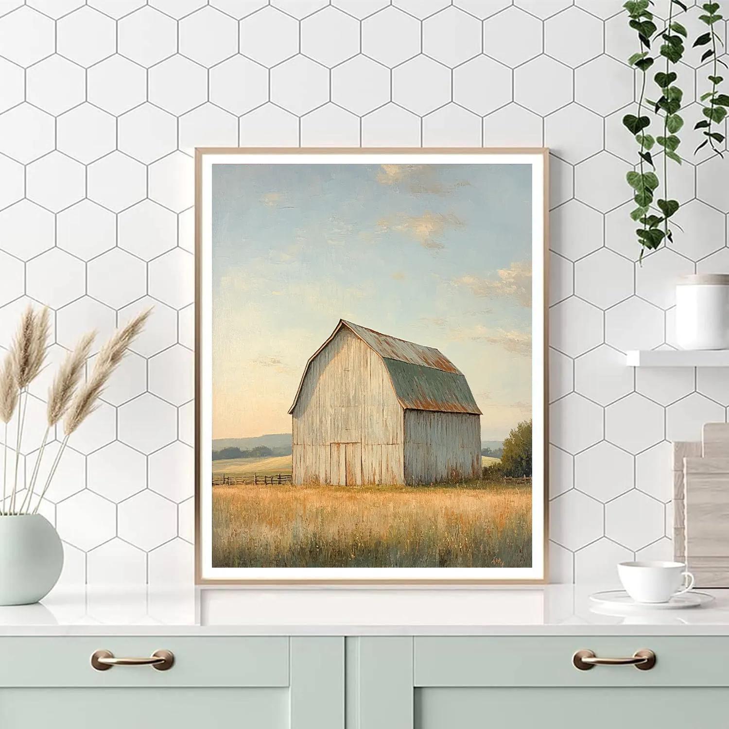Andrew Wyeth Inspired Windblown Barn paint by number