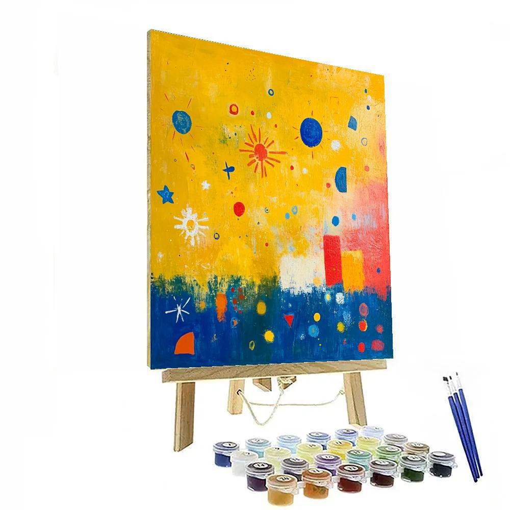 Joan Miró Inspired Night Garden paint by color