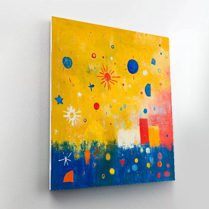 Joan Miró Inspired Night Garden paint by color