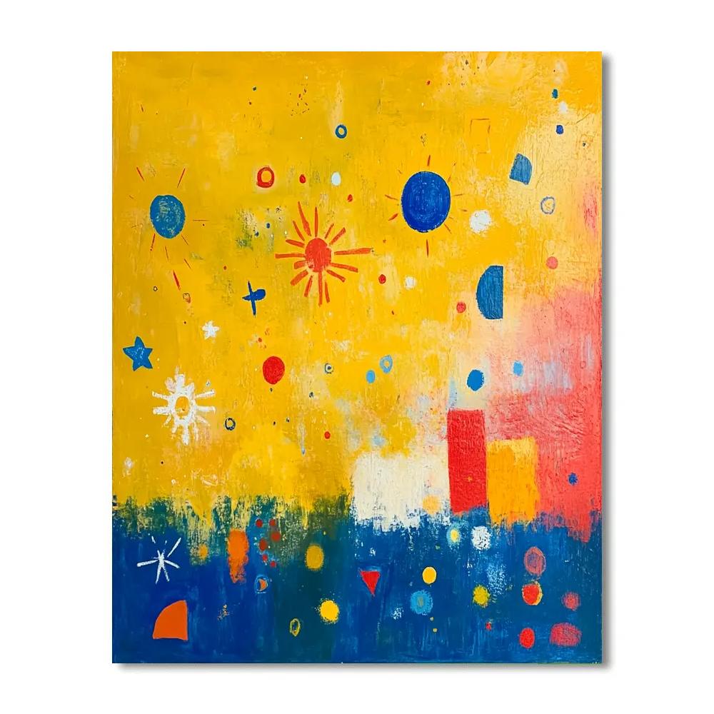 Joan Miró Inspired Night Garden paint by color