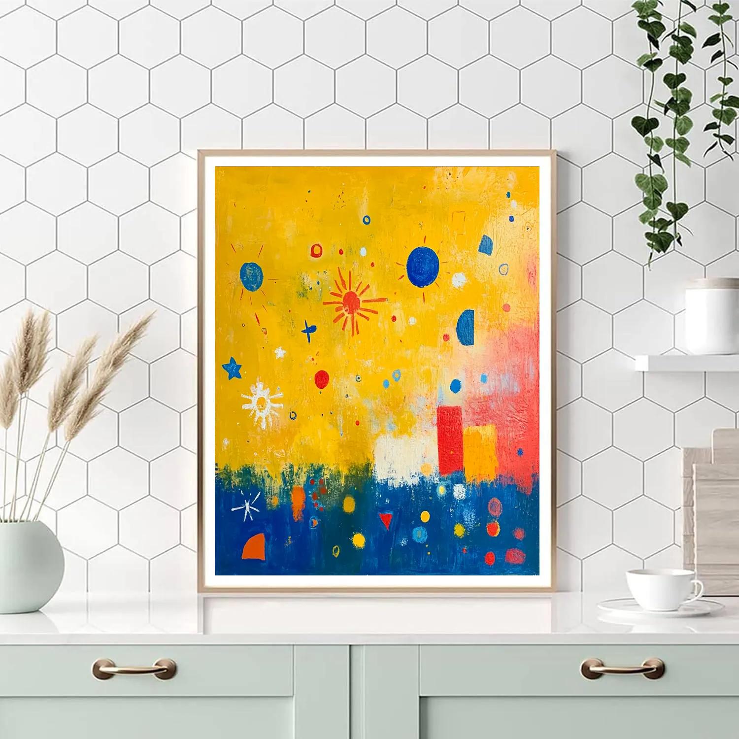 Joan Miró Inspired Night Garden paint by color