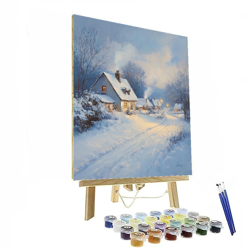 Constable Inspired Snow Lane paint by color