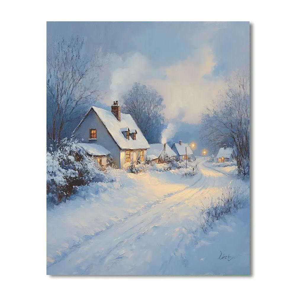 Constable Inspired Snow Lane paint by color