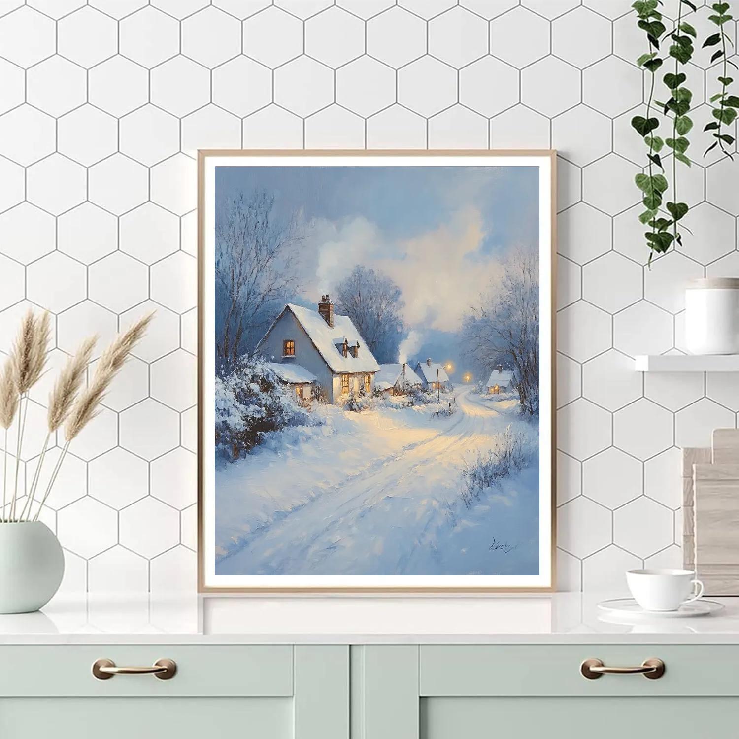 Constable Inspired Snow Lane paint by color
