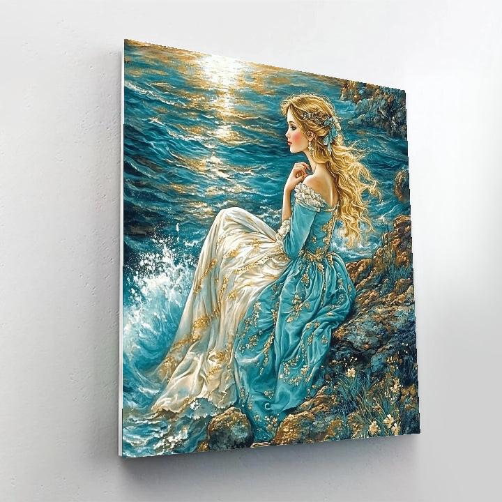 Waterhouse Inspired Siren On Rocks Painting by numbers kit