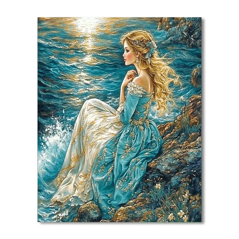 Waterhouse Inspired Siren On Rocks Painting by numbers kit