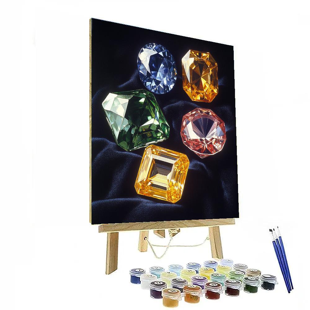 Still Life Inspired Gem Display paint by numbers