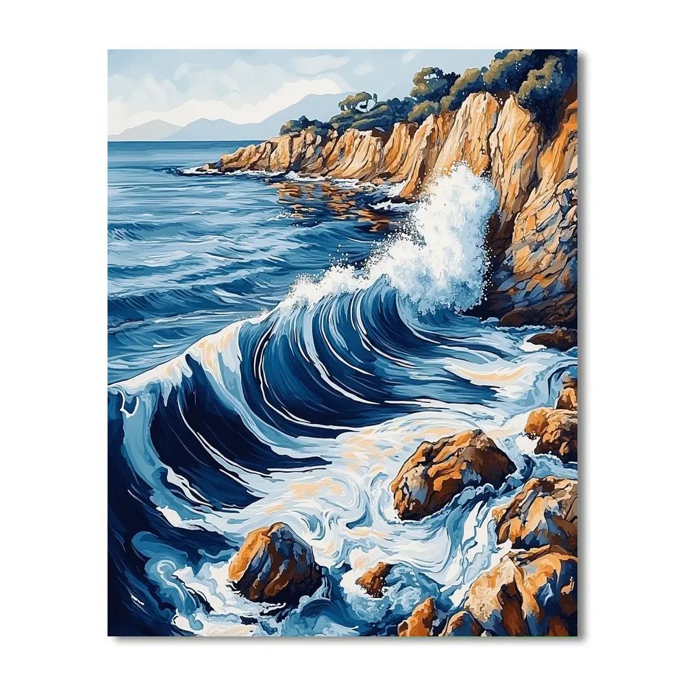 Hokusai Inspired Storm Surge painting number kit
