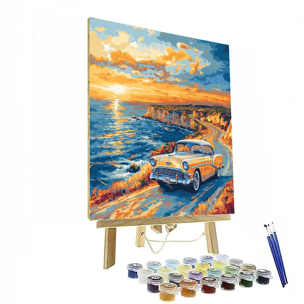 Poster Inspired Vintage Roadster DIY paint by numbers